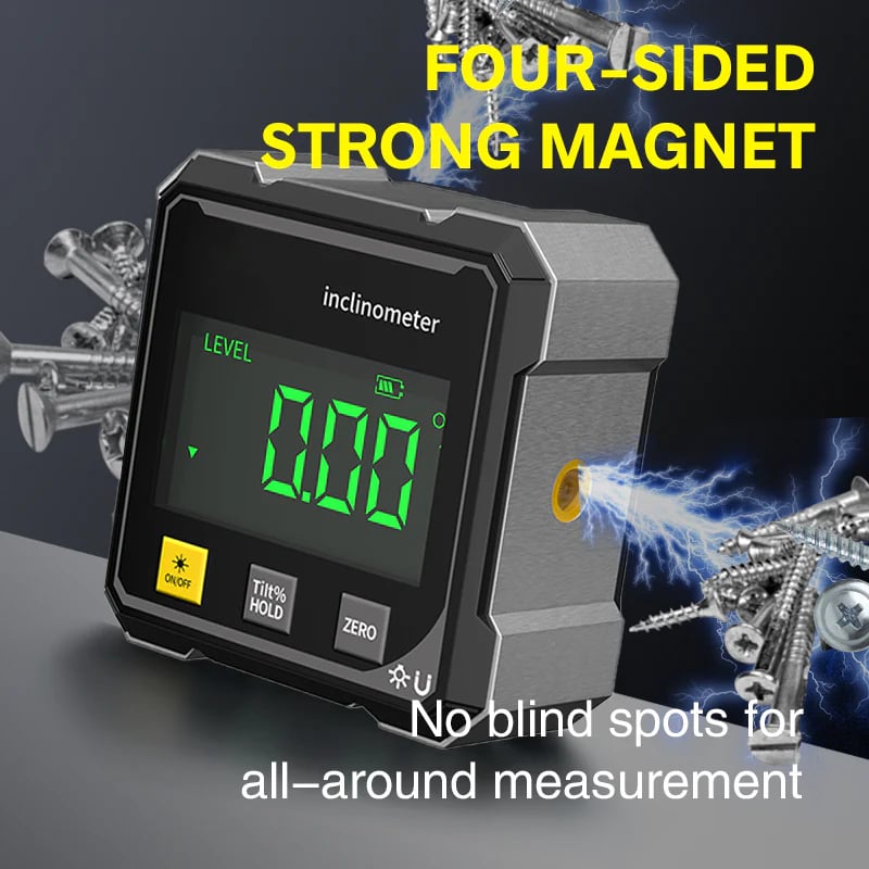 ✨4-puoleinen magneettinen digitaalinen kulmamittari, jossa on laser📐