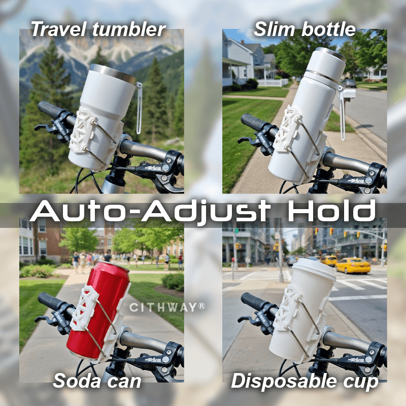 Porte-gobelet universel pour vélo, rotatif à 360° et sans perçage