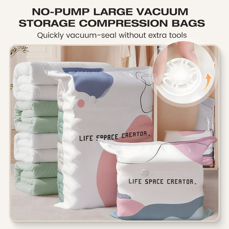 Grands sacs de rangement sous vide pour la compression – sans pompe