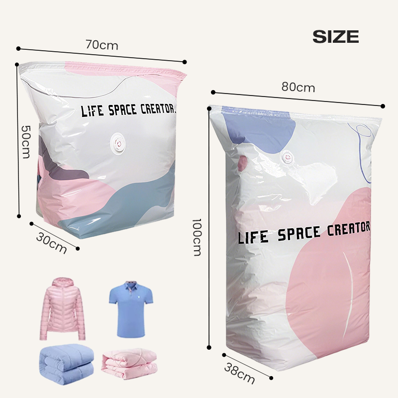 Grands sacs de rangement sous vide pour la compression – sans pompe